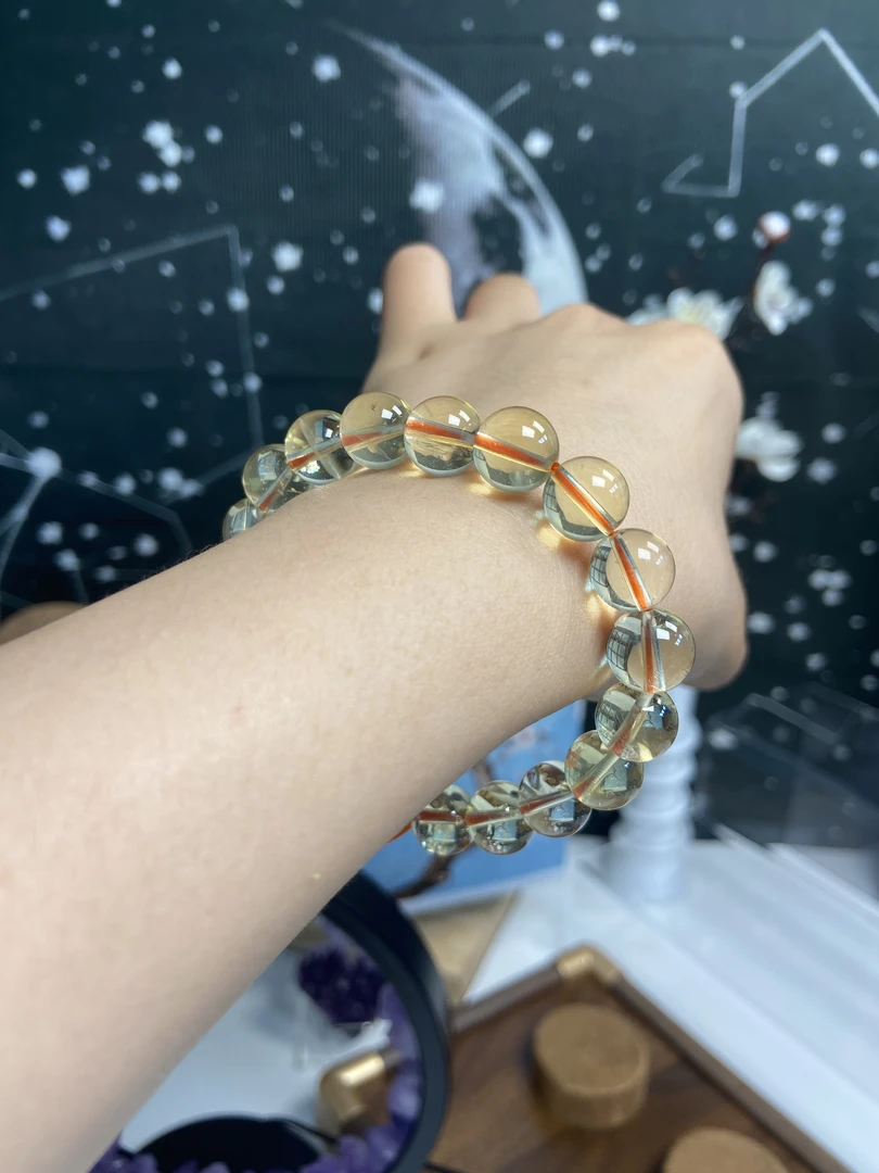 高品质天然双A黄水手链PL295