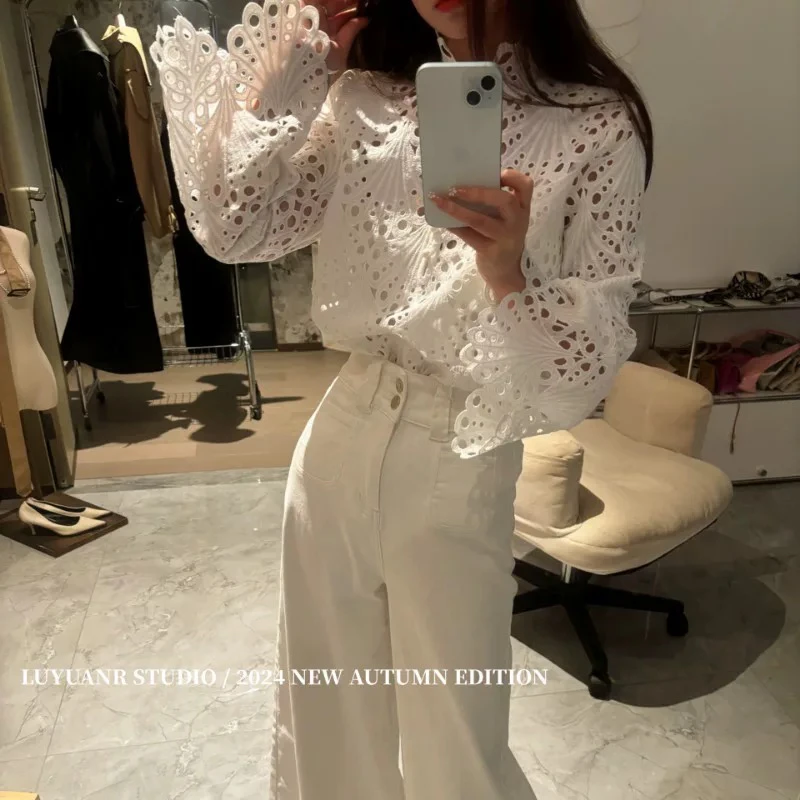 6311韩版气质女人镂空上衣