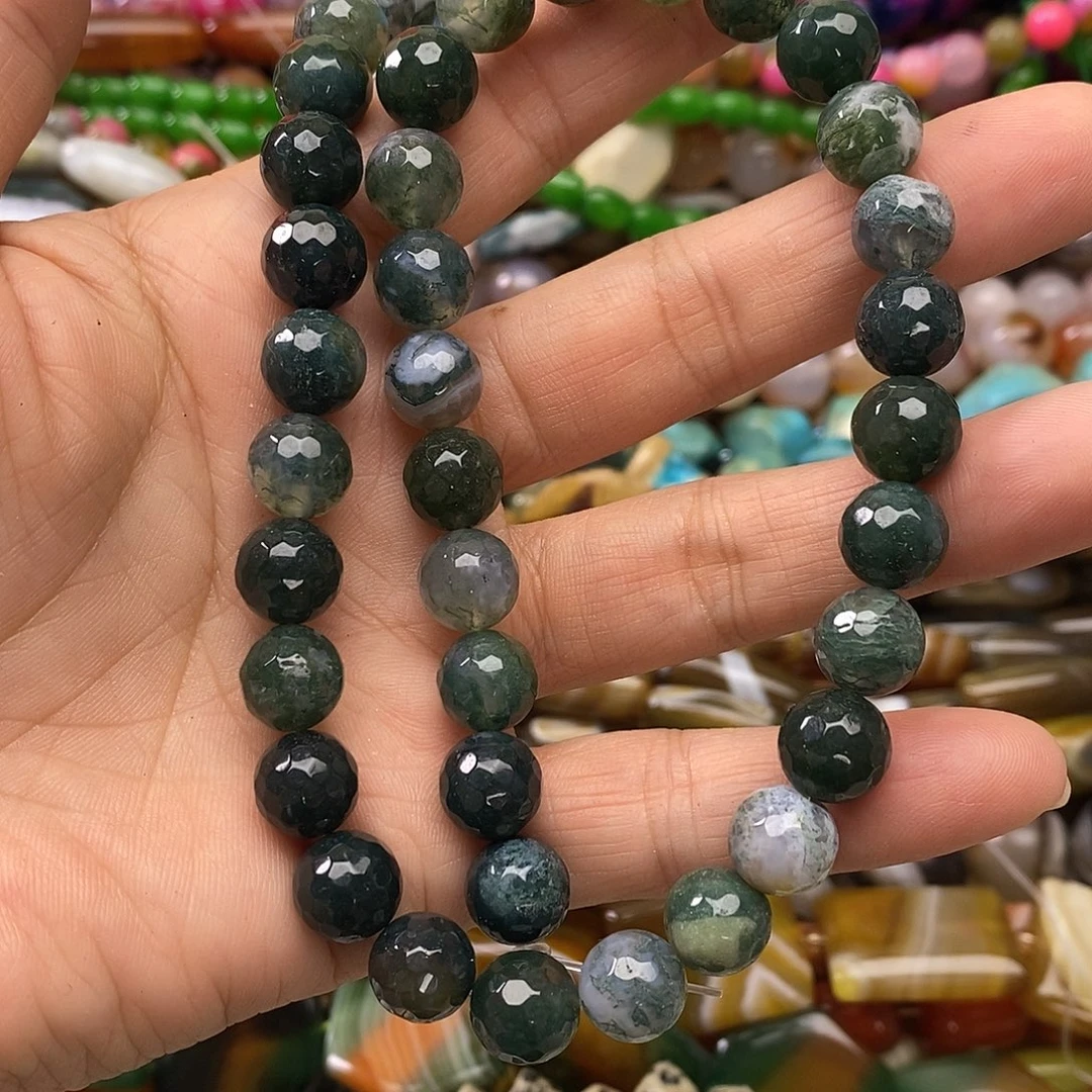 玛瑙/玉髓未镶嵌珠宝半成品水草玛瑙一条