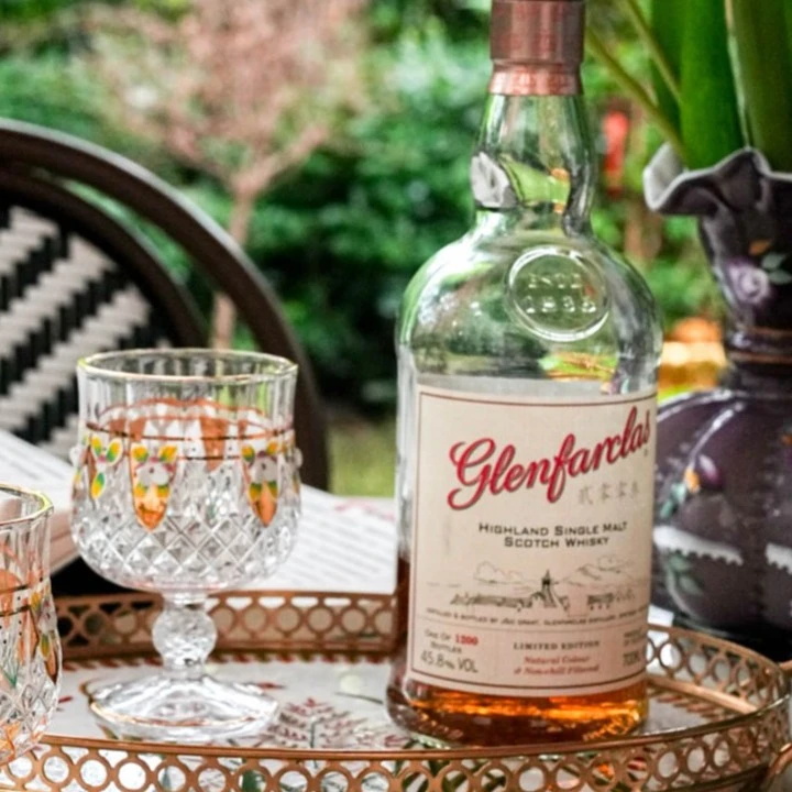 【奇居】捷克传统工艺真金珐琅花水晶高脚红酒香槟酒杯/组合