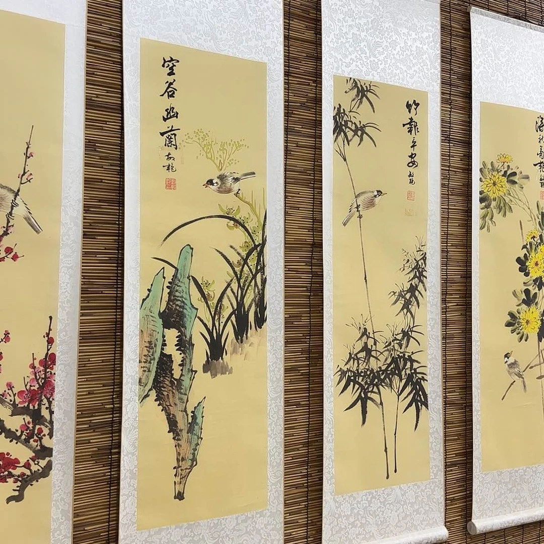国画用****0QB四幅一套作品！带证书！只限一单