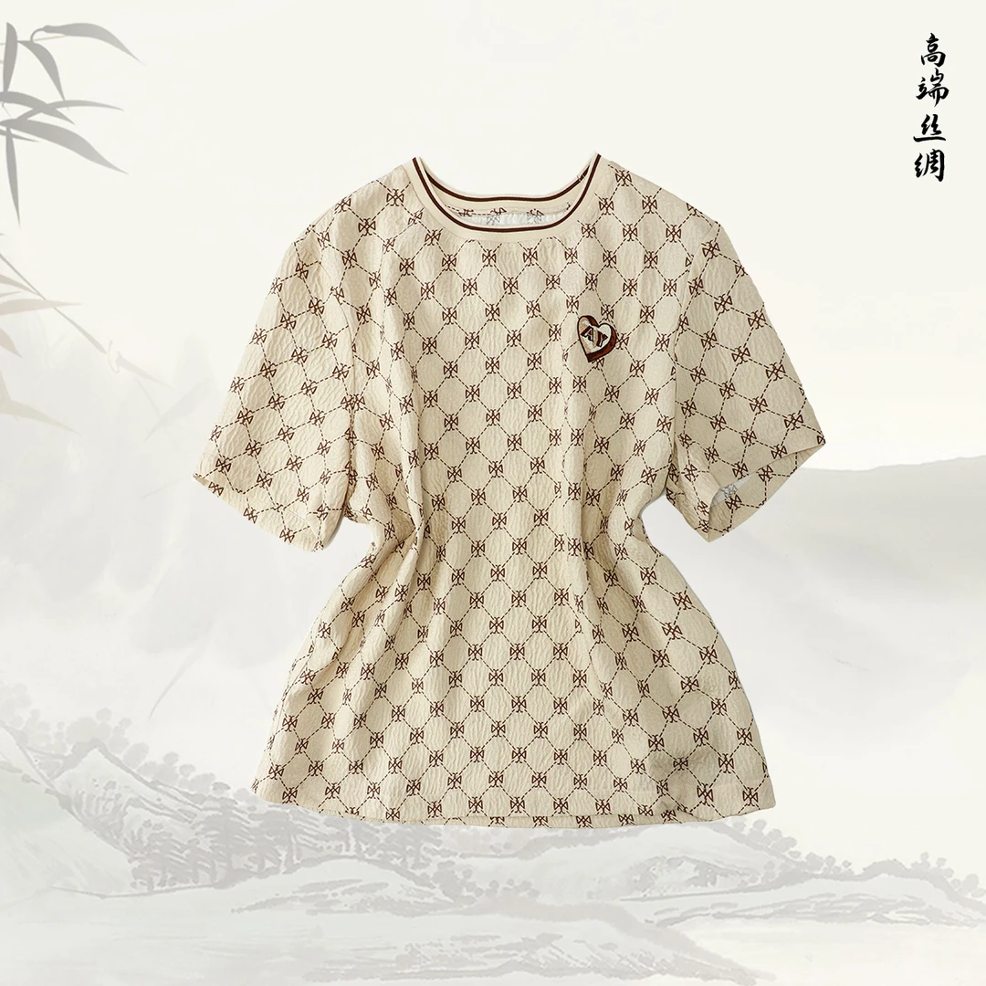 品牌新款时尚老花满印T恤圆领短袖上衣51961