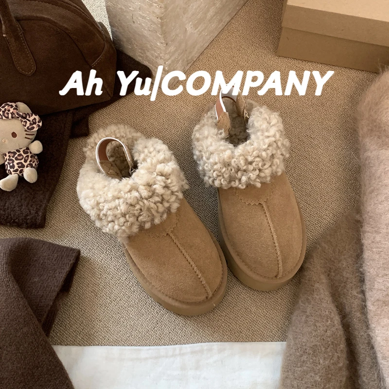 MARCO&JOYCE秋冬百搭女靴2025新款厚底时尚平底包头外穿雪地靴女