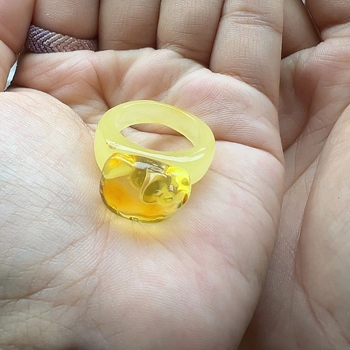 w***g琥珀未镶嵌珠宝奇石戒指