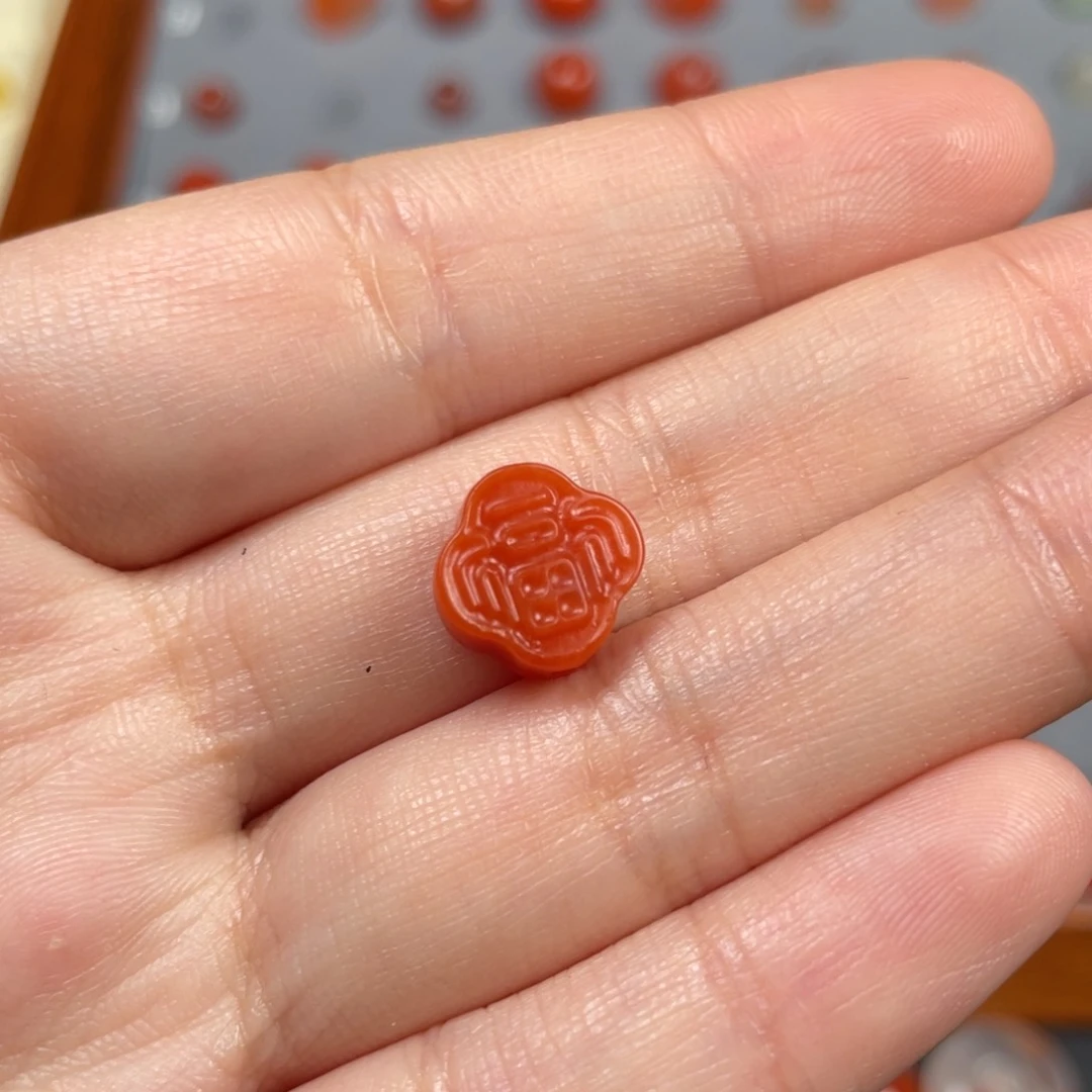 南红玛瑙福牌做戒指未镶嵌立*