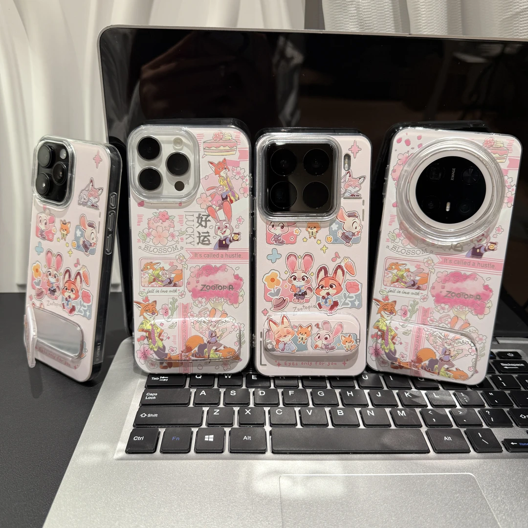 樱花朱迪尼克支架适用苹果/华为/荣耀/OPPO/VIVO/小米手机壳防摔