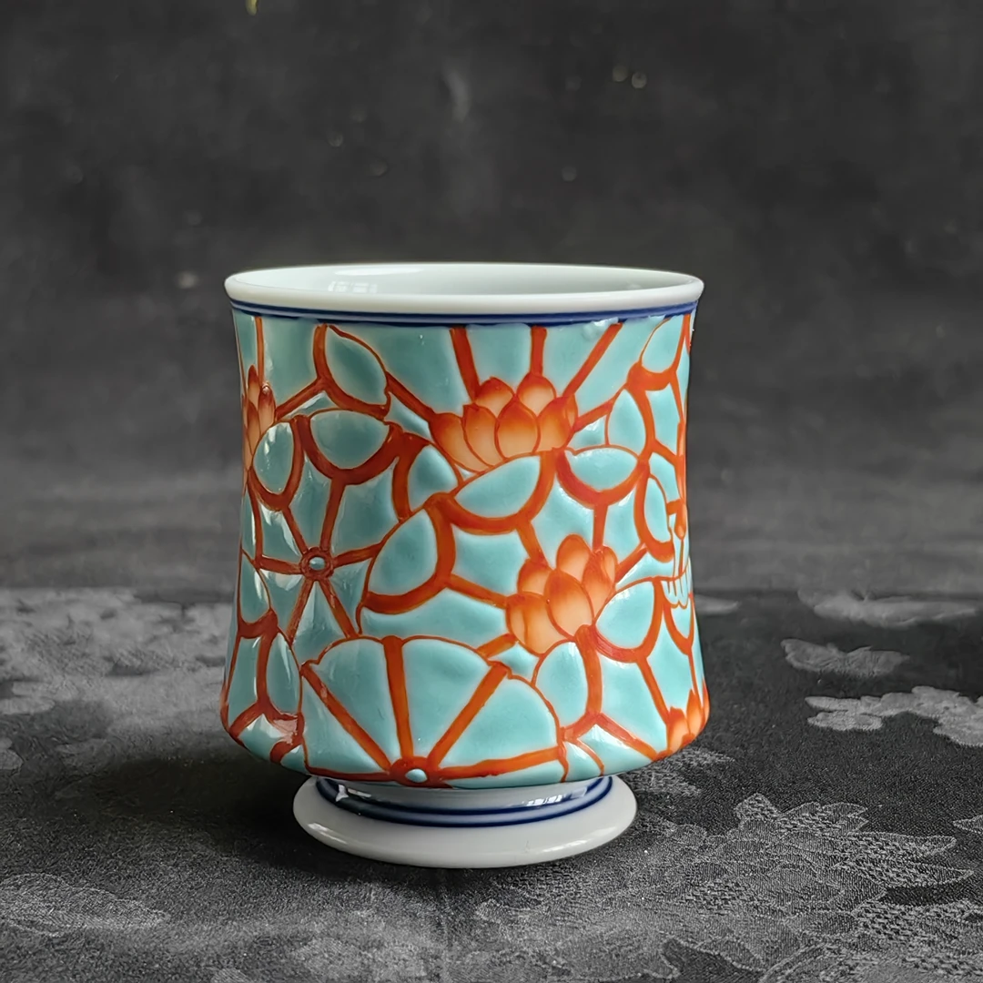 立勤堂 松石矾红冰纹主人杯 LQ632