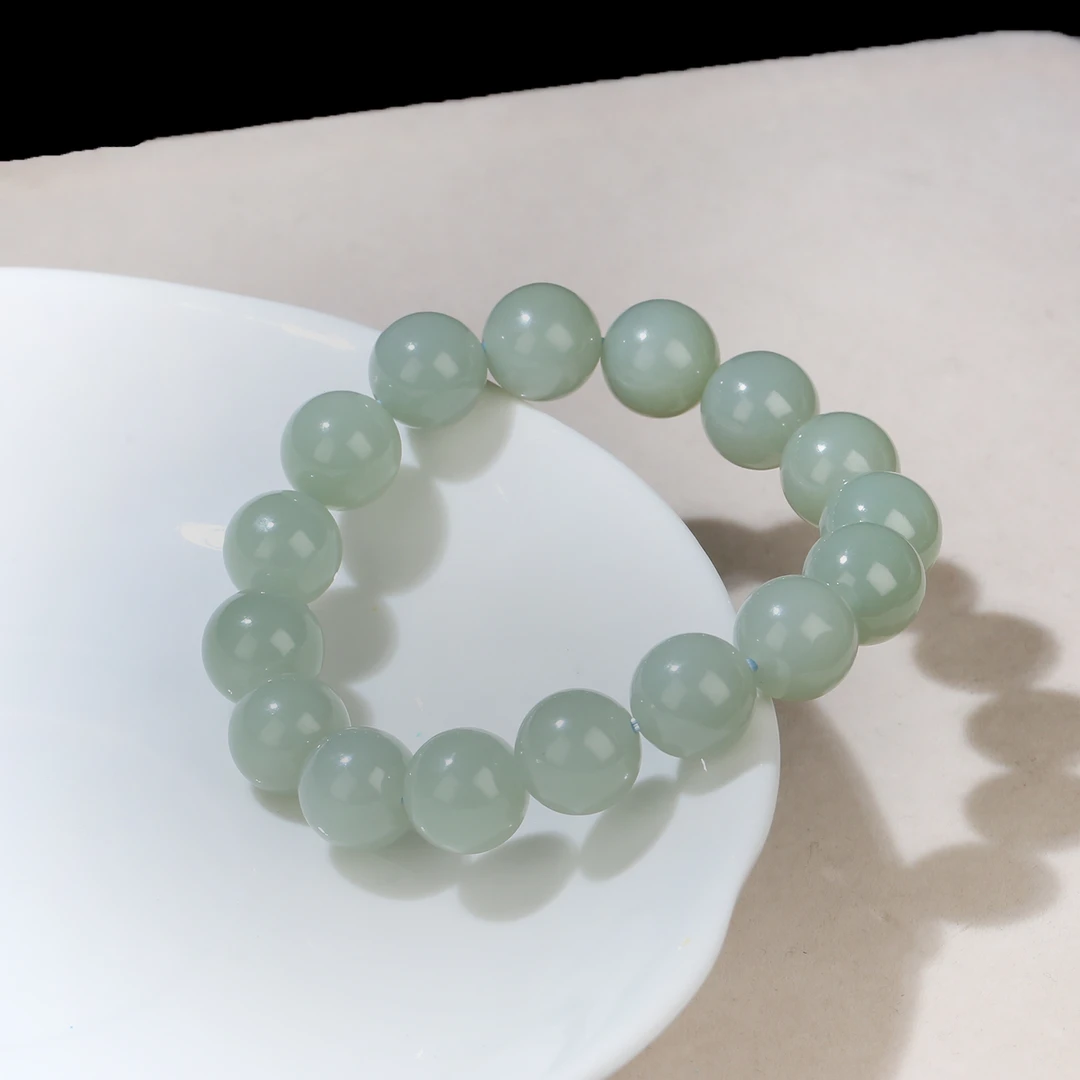 【麦子家族618大促】天然和田玉手串11-12圆珠时尚百搭 SC349-S1