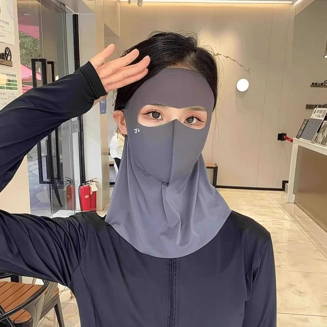 全脸防晒面罩脸基尼女防紫外线夏季冰丝高颜值遮阳口罩护颈一体