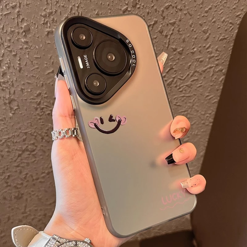 爱心luck笑脸适用华为pura80Pro简约p70系列p60新款p50手机壳p80