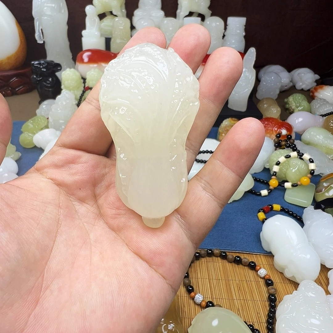石材对****哥手工雕刻白菜