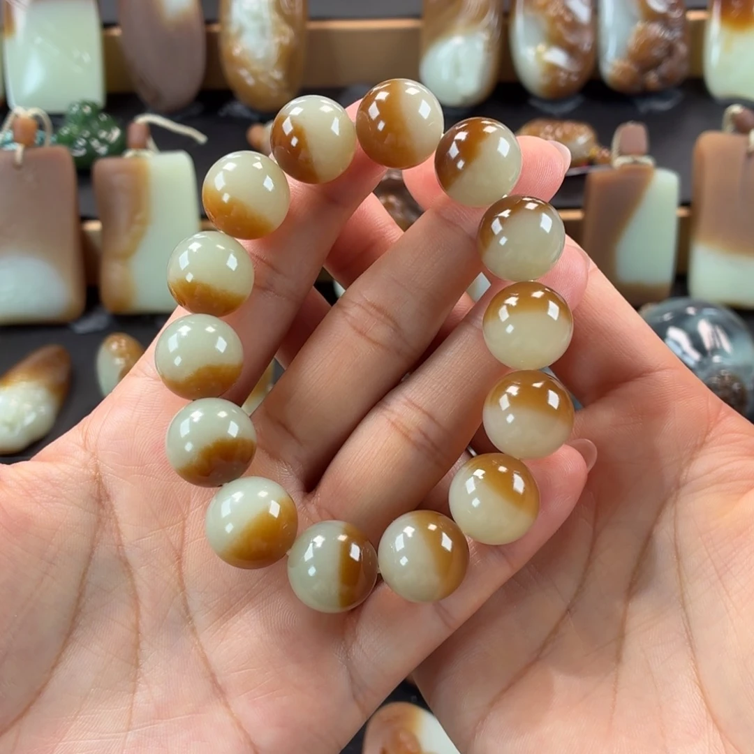 手链未镶嵌和田玉（糖玉）