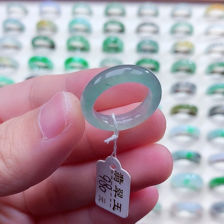 翡翠未镶嵌戒指13-14号