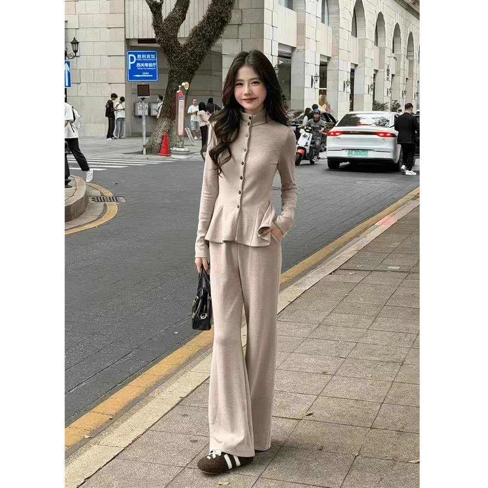 2025年秋冬新款时尚百搭潮流套装女韩系慵懒风简约感宽松两件套