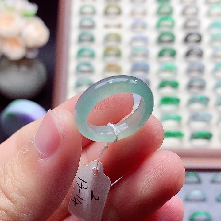 翡翠未镶嵌戒指13-14号