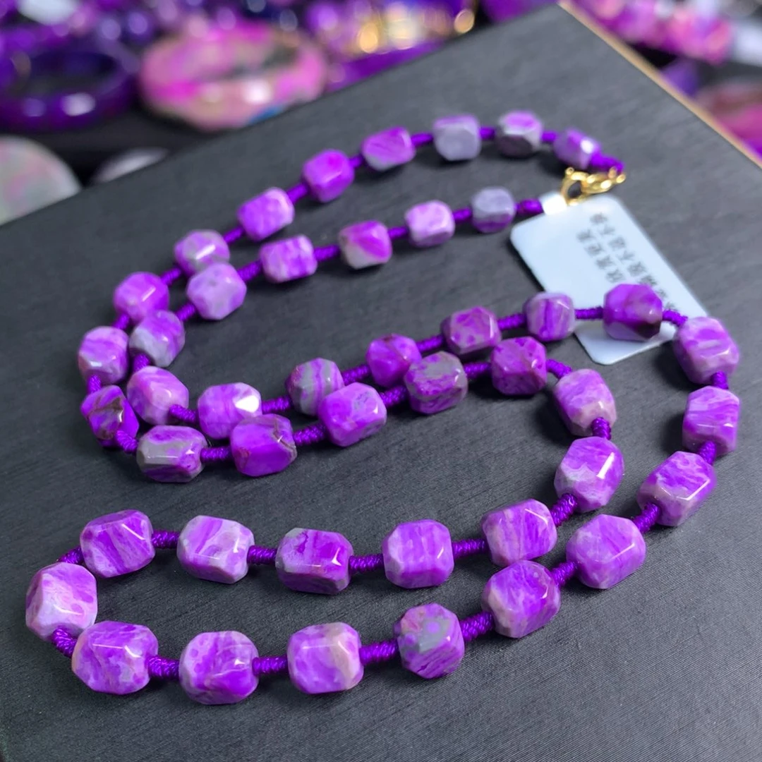 苏纪石（舒俱来）樱花紫方糖项链未镶嵌