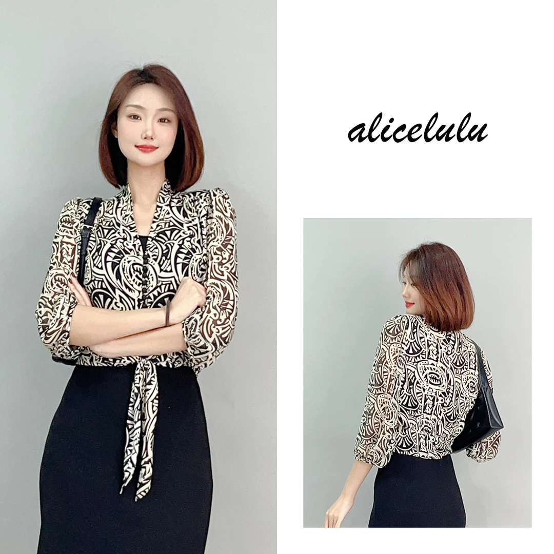 3 ALICE “时光年轮”衬衫 时髦复古 优雅绑带 S2141872E