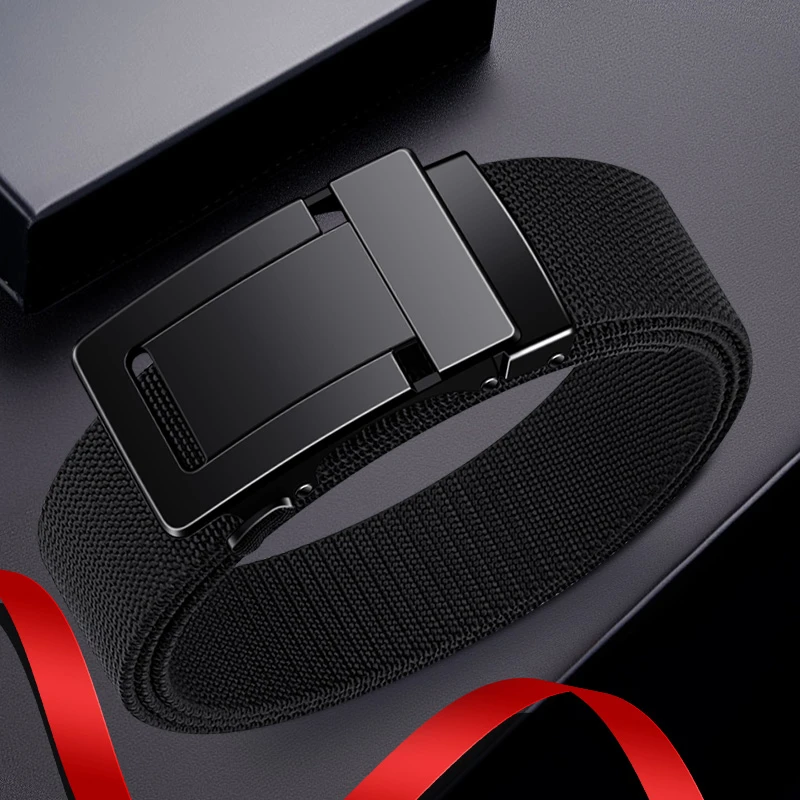 男士休闲百搭编织腰带男款户外运动时尚裤自动扣弹性腰带简约潮流