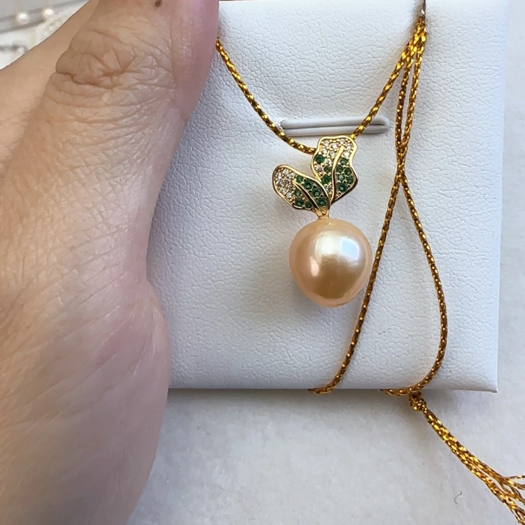 淡水珍珠吊坠(赠链)银S925镶嵌