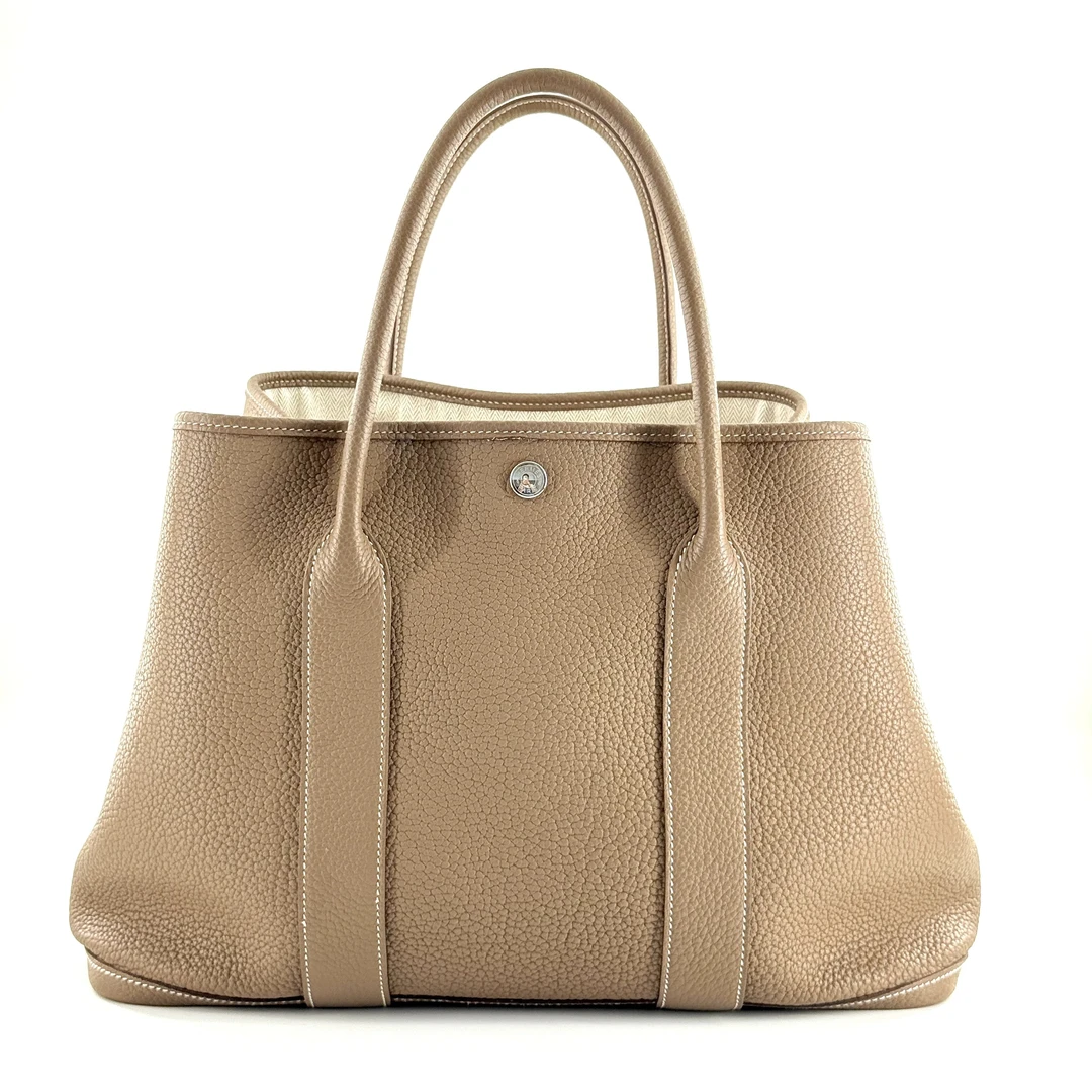 99新 Hermes/爱马仕 花园36 大象灰手提包 Y刻