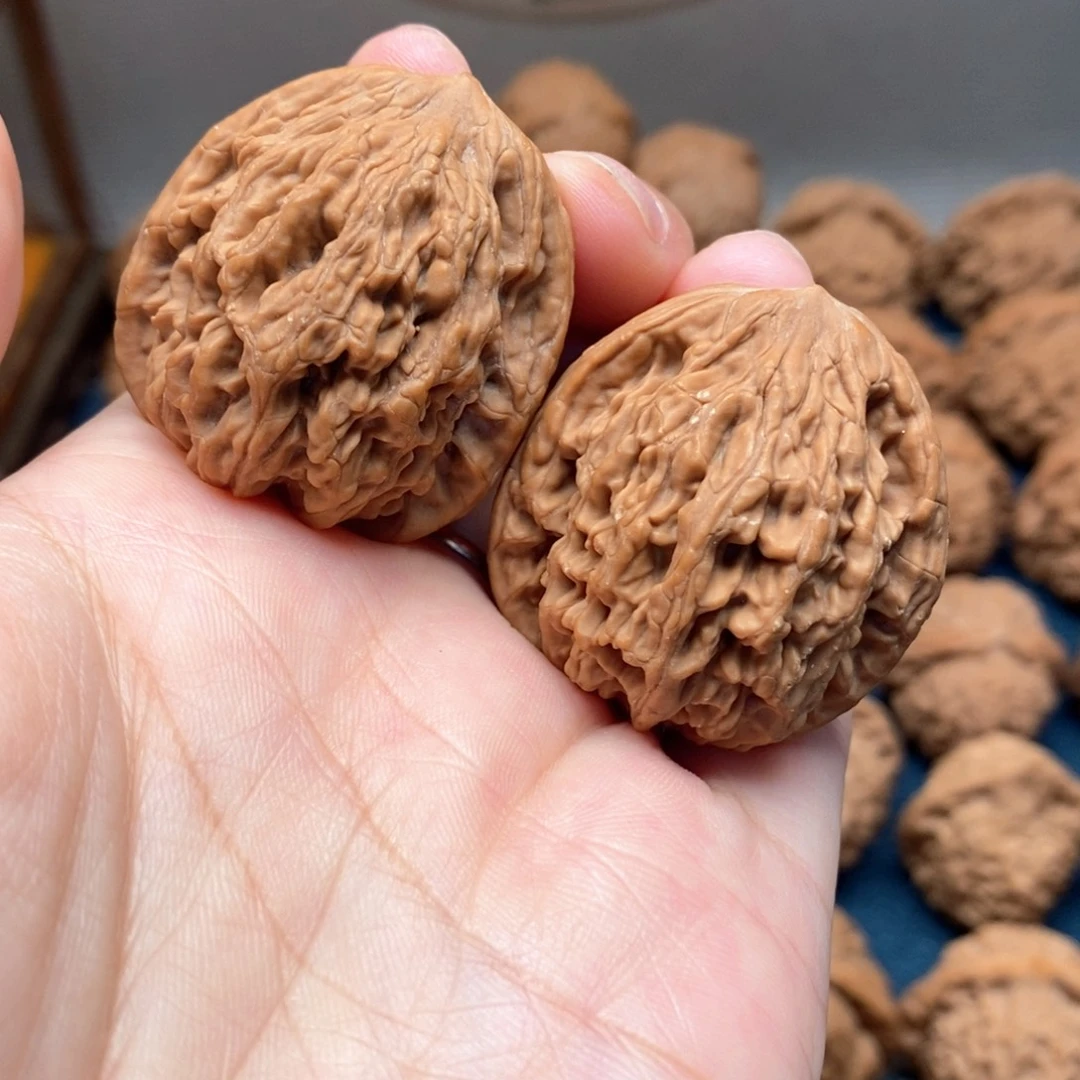 文玩核桃把件8麦穗虎头34.5