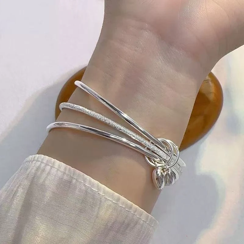 足银手镯 31号链接足银999.9三生三世两世欢素圈女简约百搭细圈