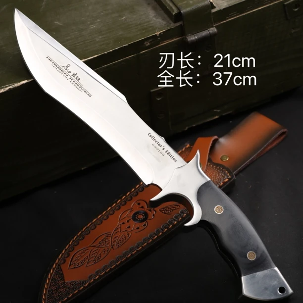 猎战-加厚珍藏版独立编码手工户外多功能露营专用刀锋利家用野营