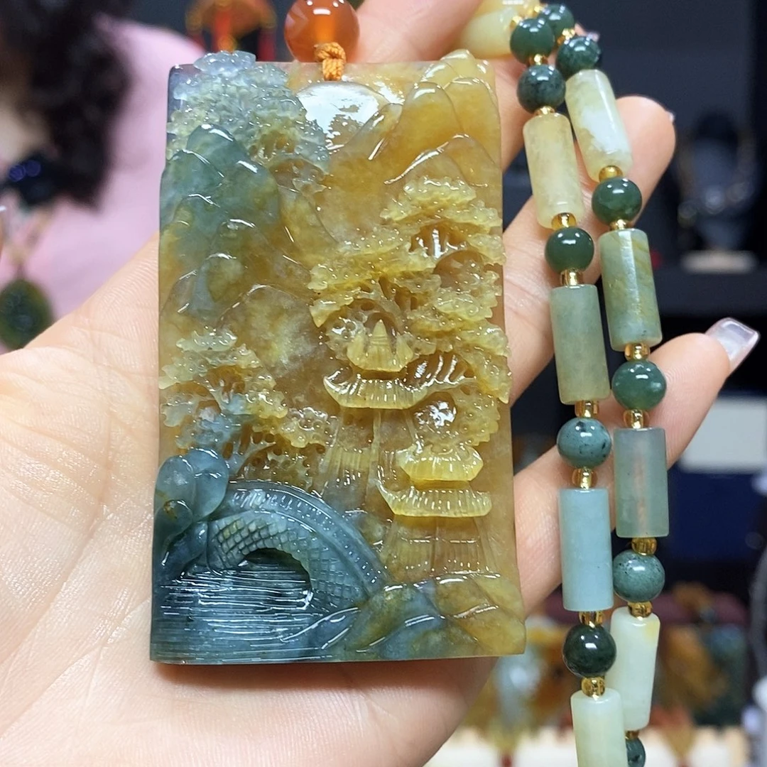 岫玉未镶嵌挂件吊坠手把件