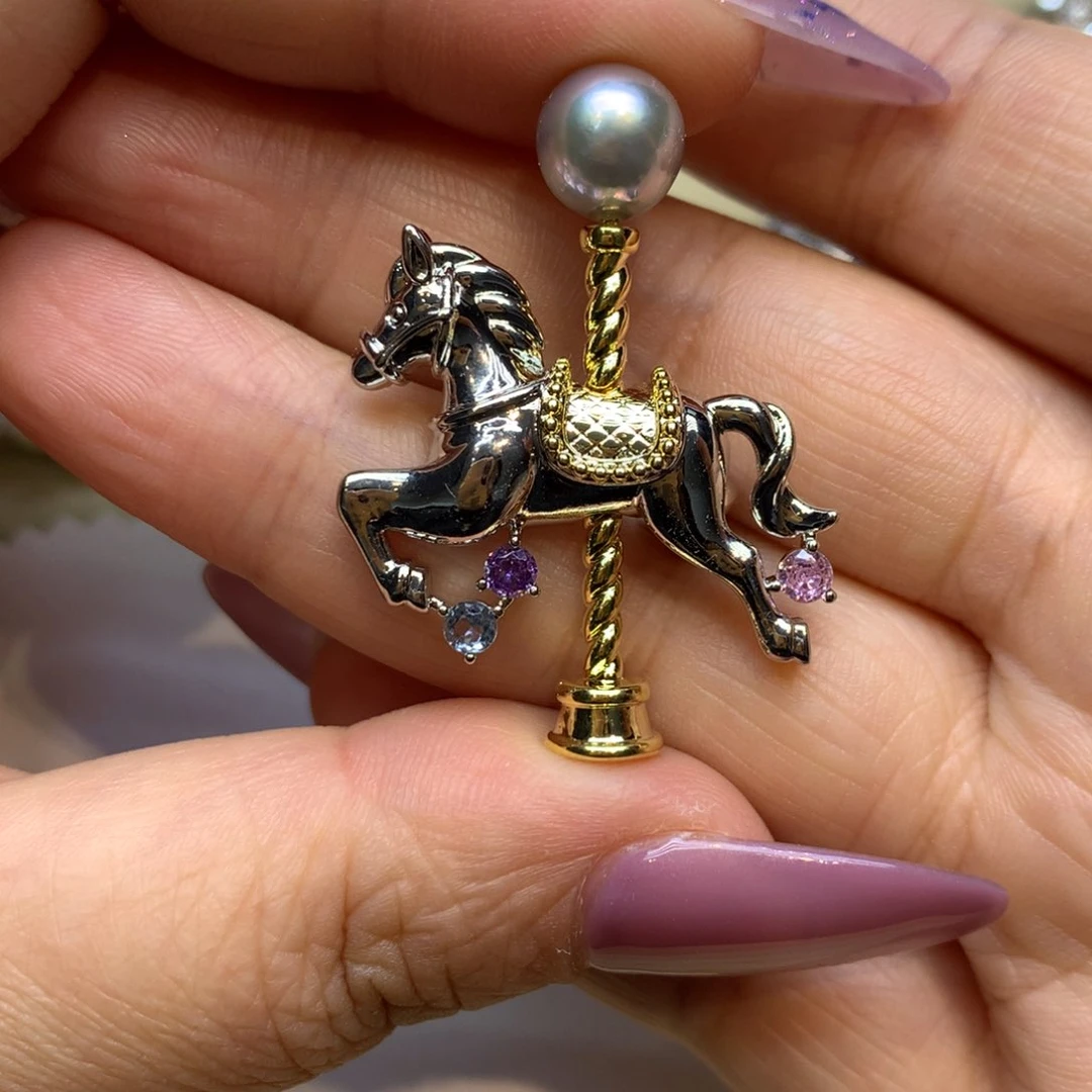 未镶嵌胸饰海水珍珠