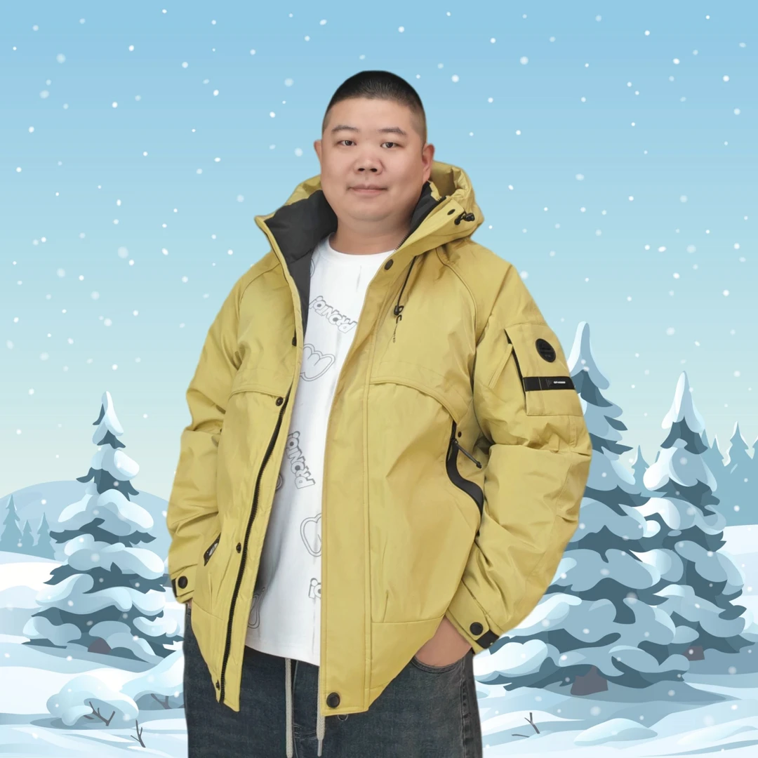 冬季男士宽松大码真50白鸭绒连帽冲锋羽绒服外套带国标检验羽绒服