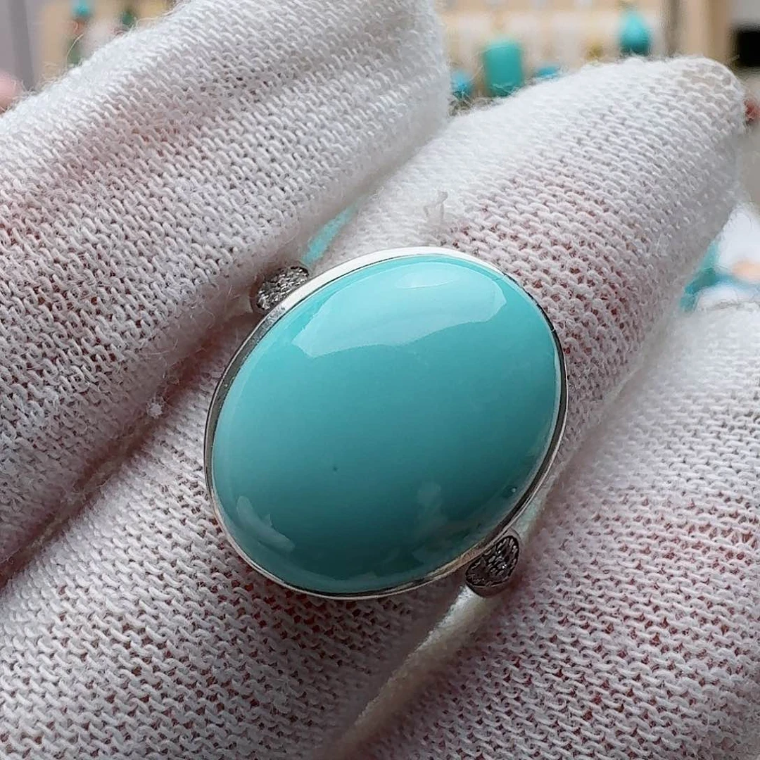 绿松石珠宝奇石银S925镶嵌