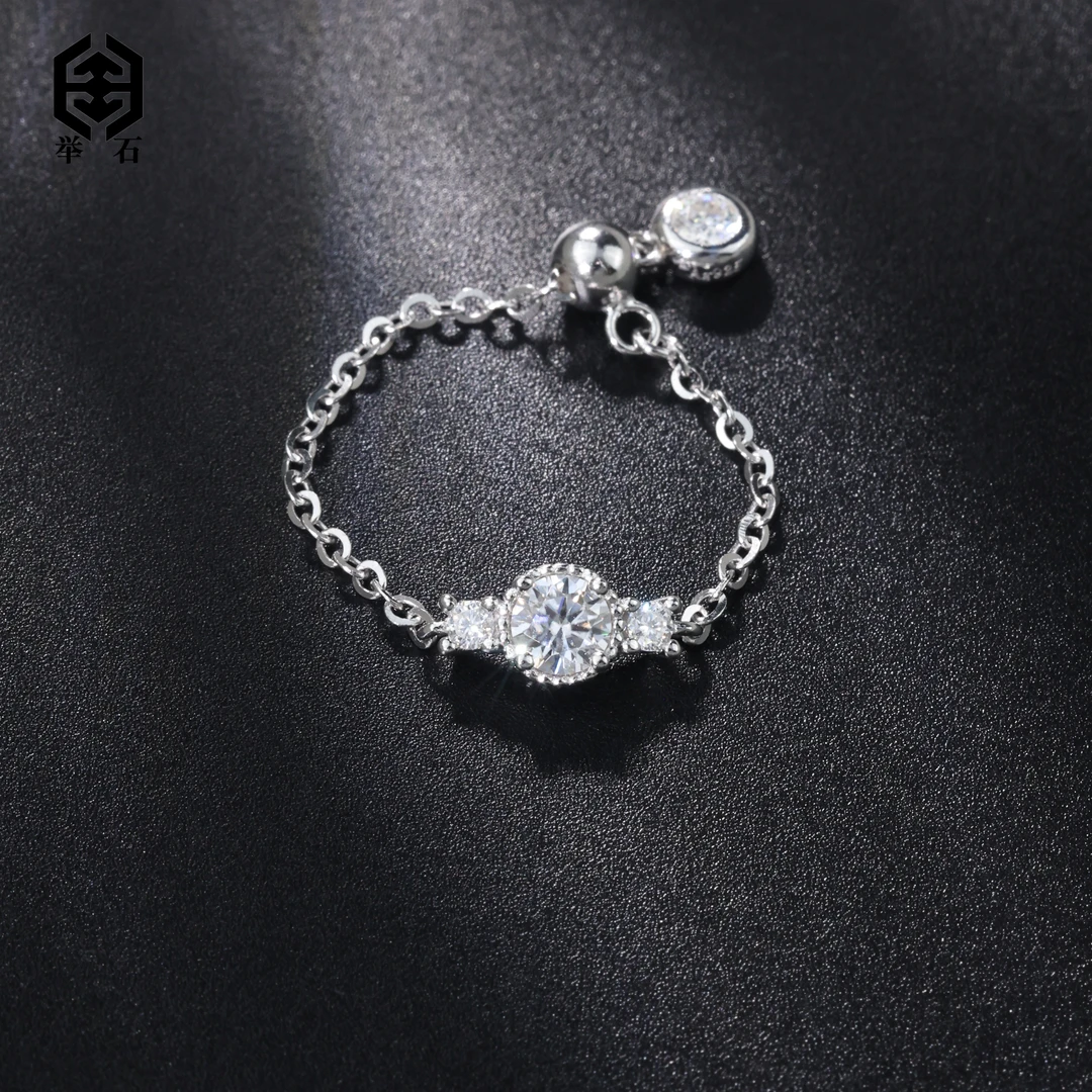 925银莫桑石银制品 【举石】X0609-9819-89莫桑钻戒指（一件）M