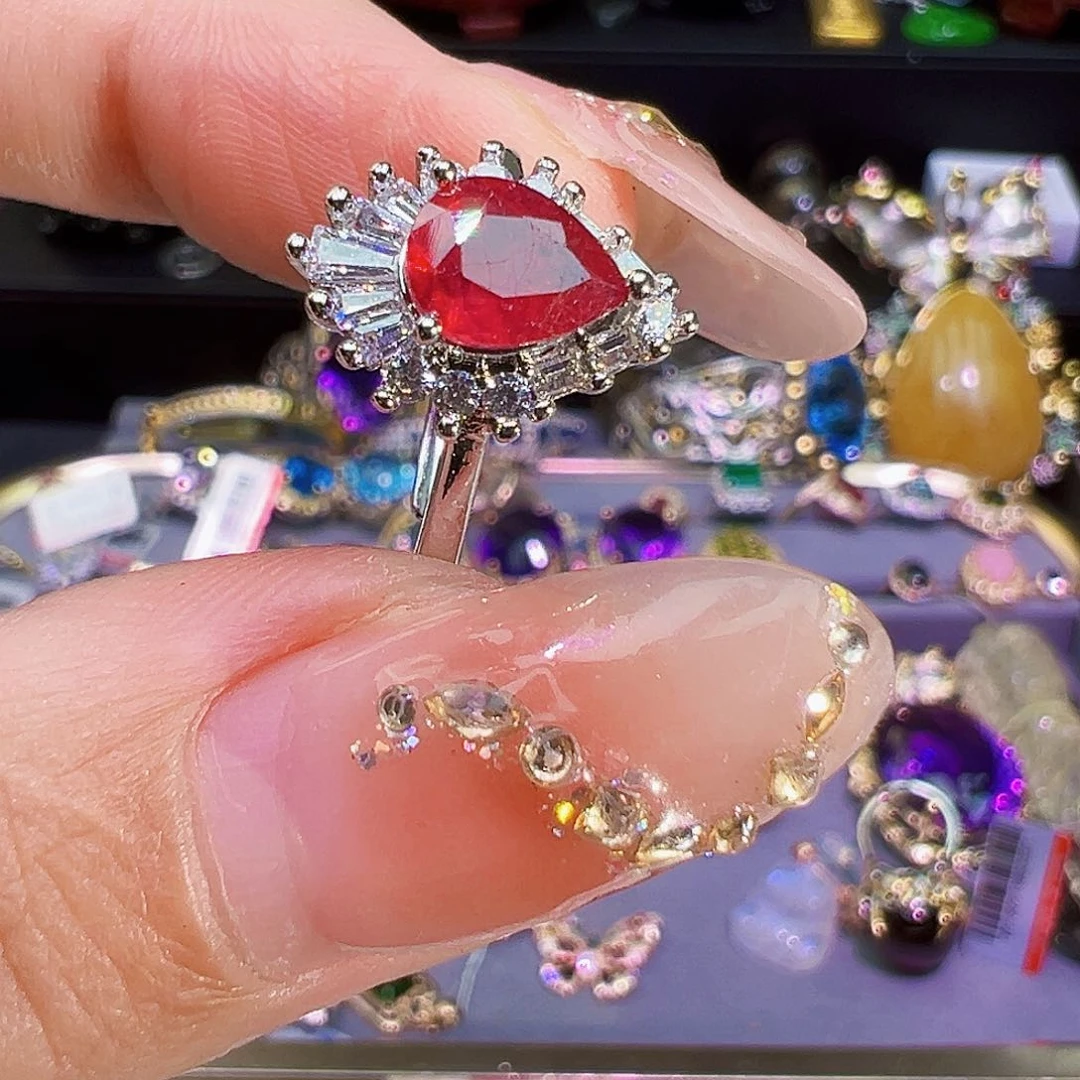 戒指新烧未镶嵌红宝石