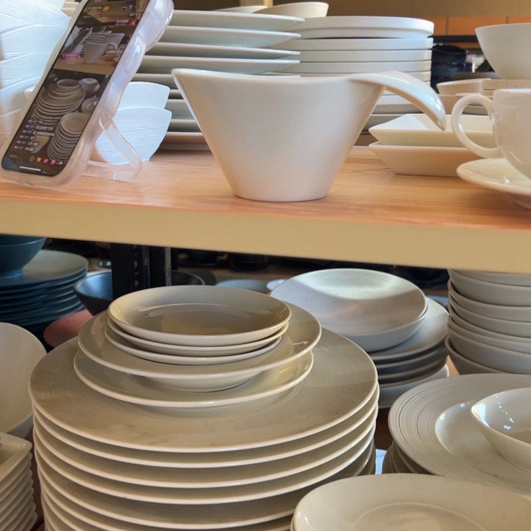 新骨瓷036瑕疵慎拍 暖白 6.5寸单柄早餐碗