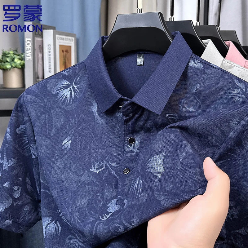 夏季上新翻领POLO衫宽松透气薄款上衣男士商务休闲短袖