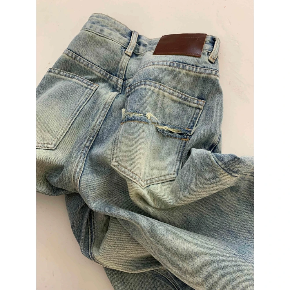 大码复古小众直筒高腰牛仔裤女2025冬季新款显瘦直筒宽松休闲裤子