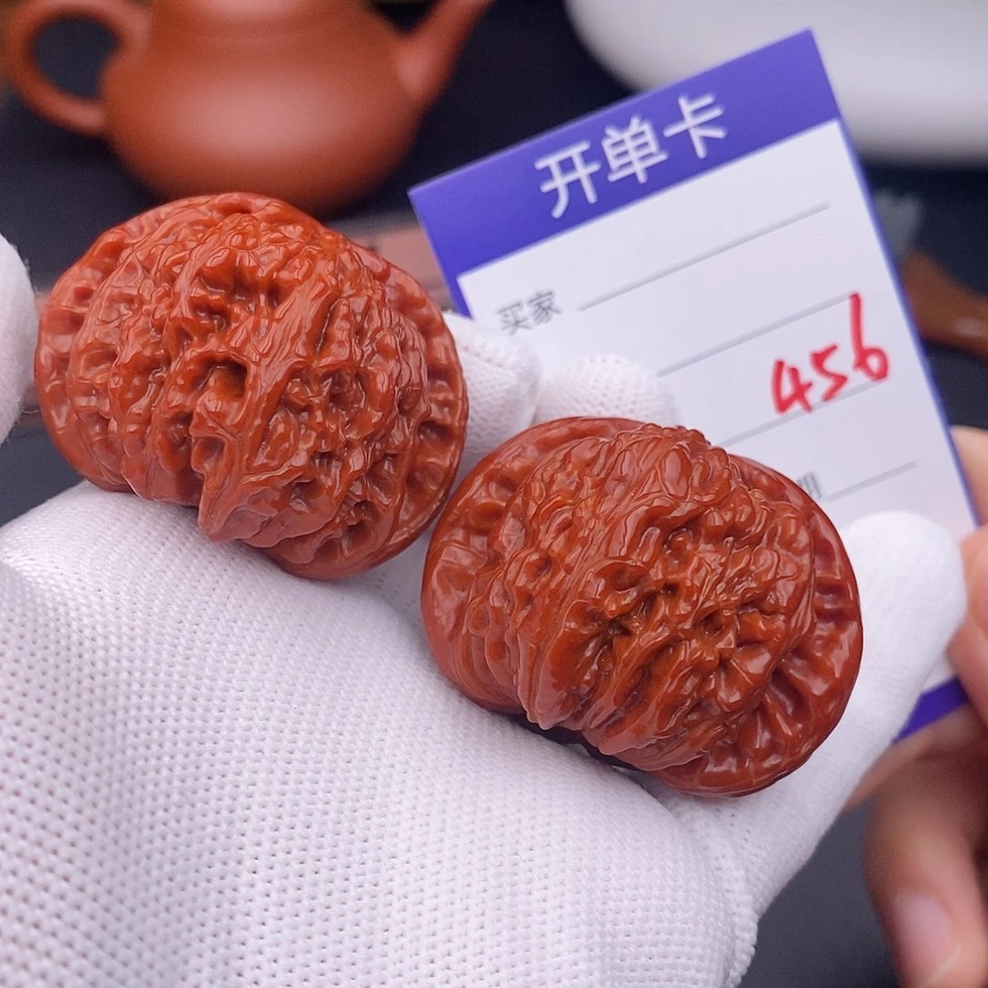 把件文玩核桃44球白456