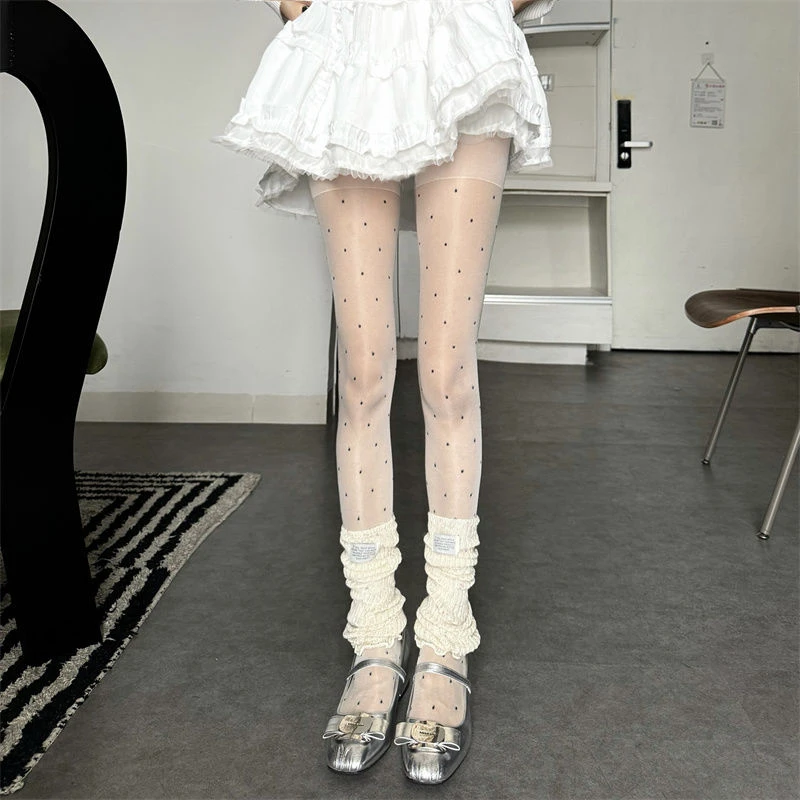 欲波点薄款丝袜夏季ins复古jk辣妹不掉档连裤袜性感外穿打底袜