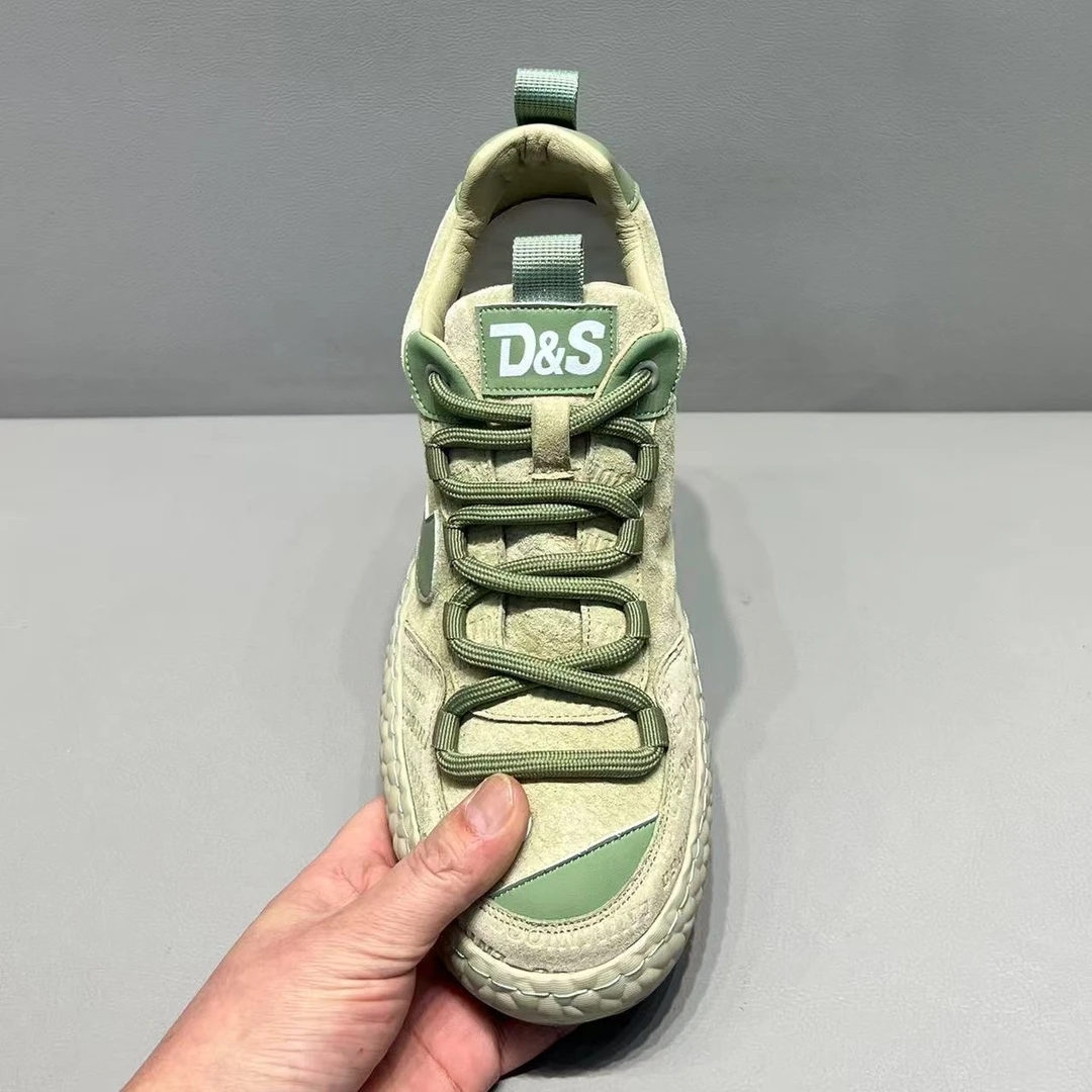 2025春季新款男鞋轻奢翻毛皮透气软底阿甘鞋潮流百搭休闲鞋男潮鞋