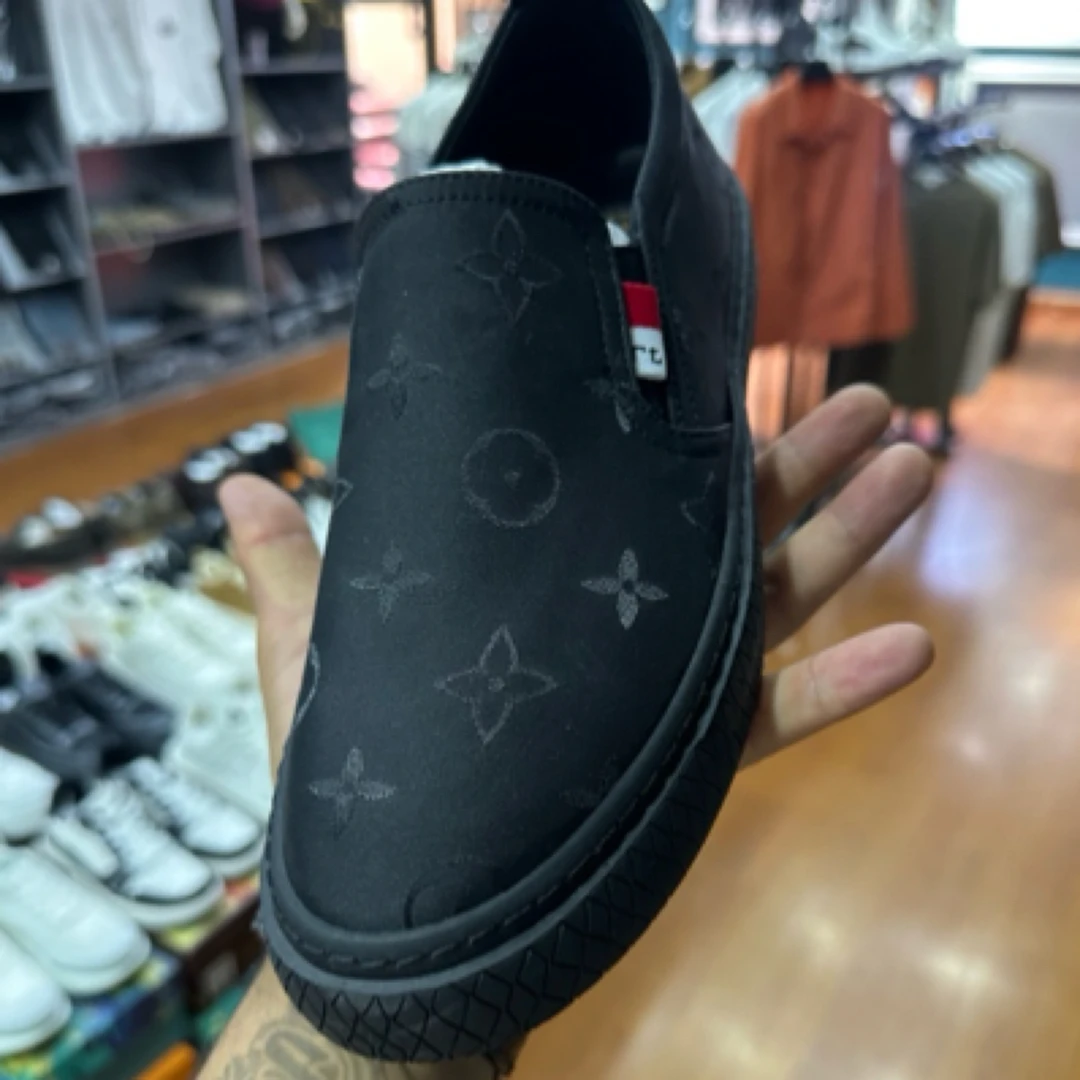 帆布鞋透气休闲低帮男款一脚蹬球鞋布鞋耐磨车缝线