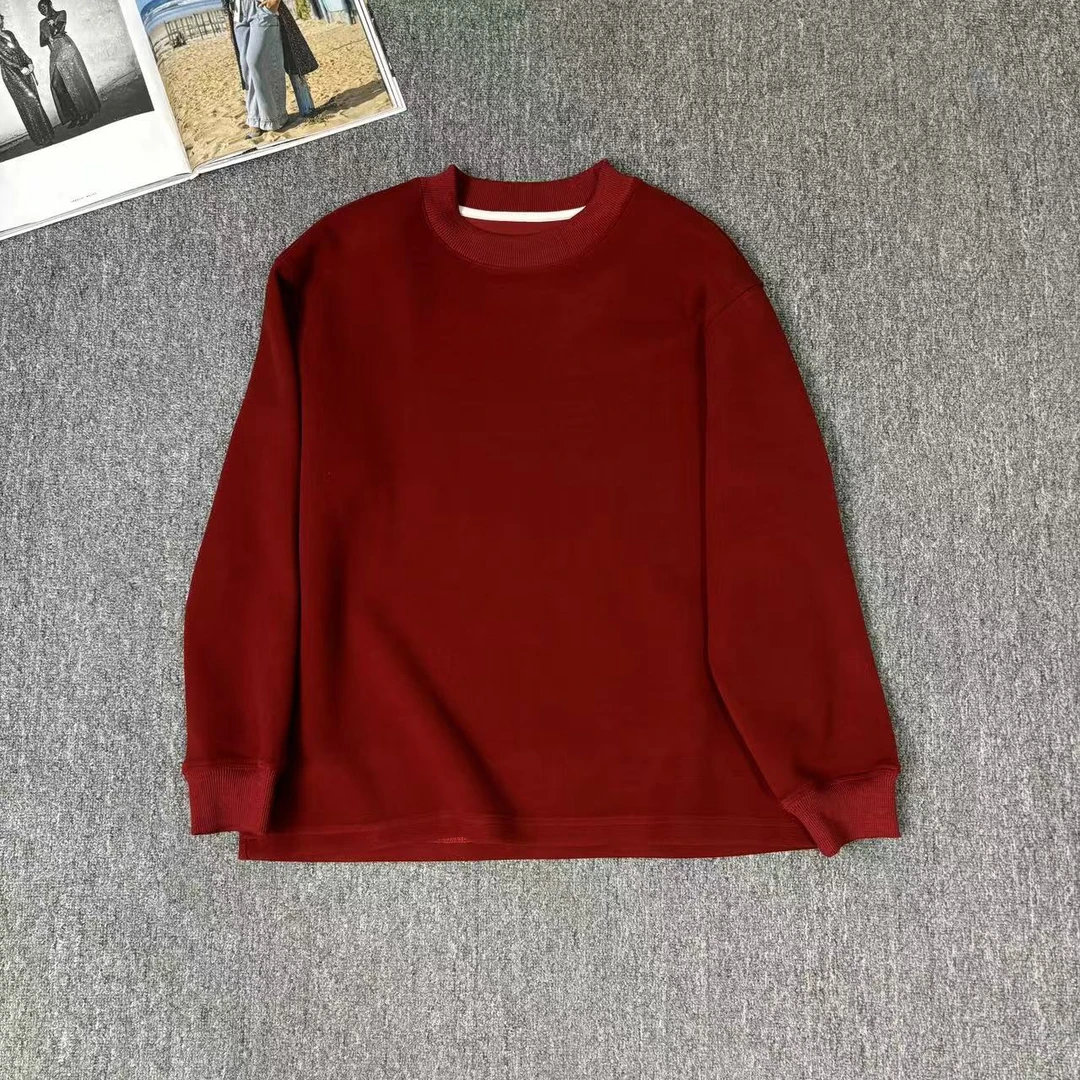 84101余小鱼 【红红火火】红色纯色圆领时尚休闲秋冬卫衣女装