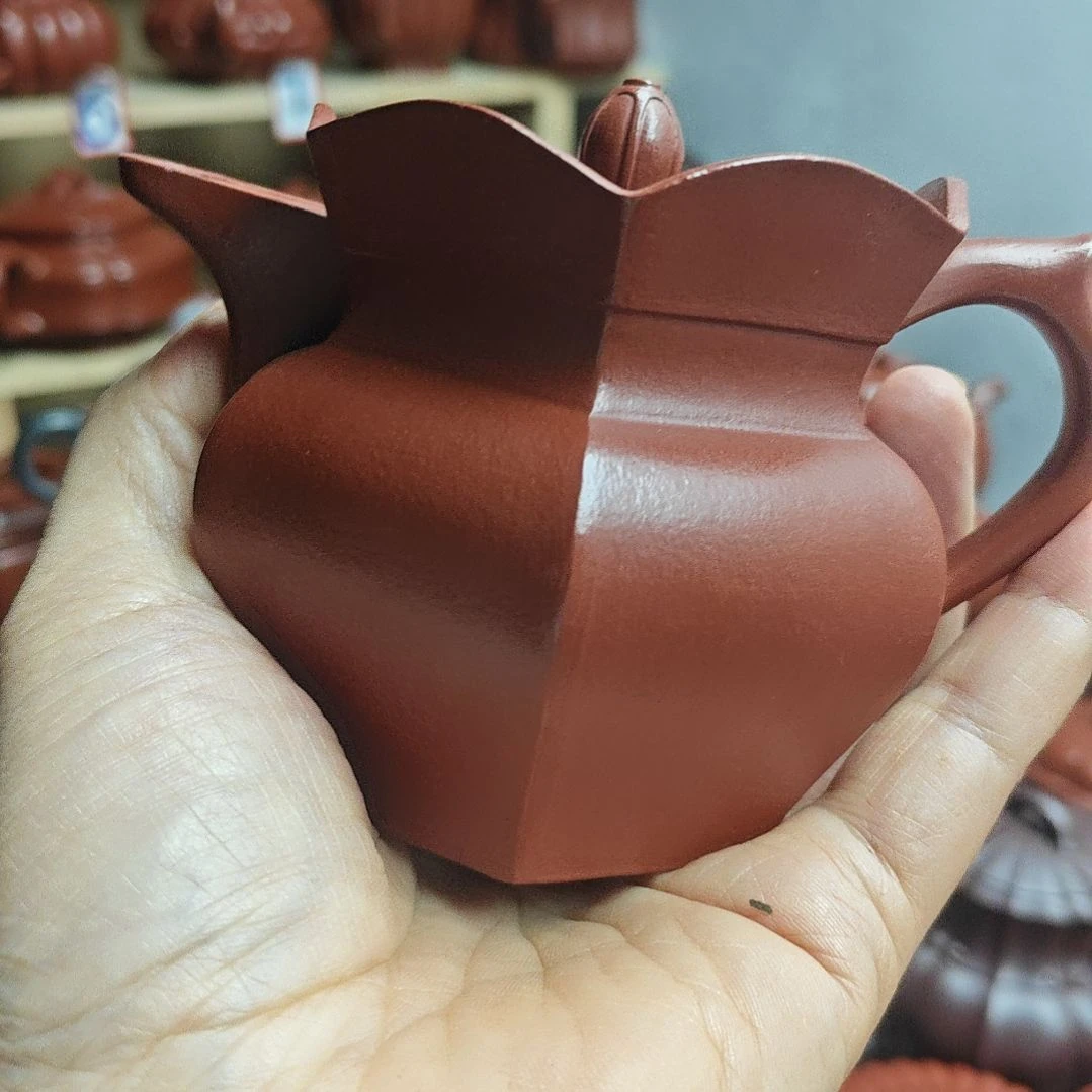 宜兴紫砂壶筋纹器半手工制作赵庄朱泥容量一佰八十CC