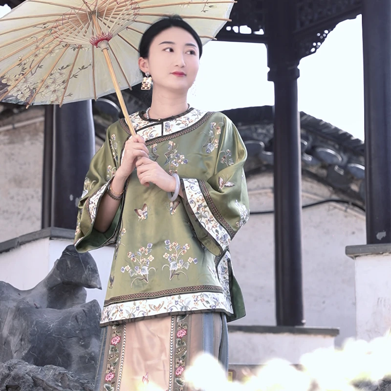 「赋新词」丽古龙复古中国风手工原创设计重工满绣国潮女装汉服上衣