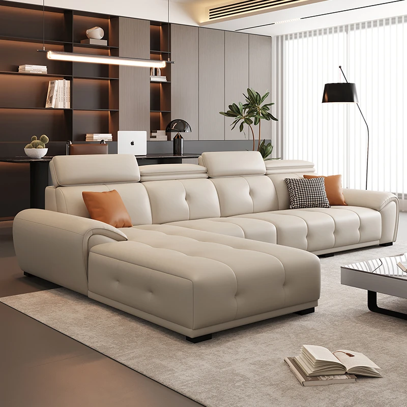 意式可调节现代沙发贵妃沙发客厅家用全真皮可坐可躺真皮头层牛皮