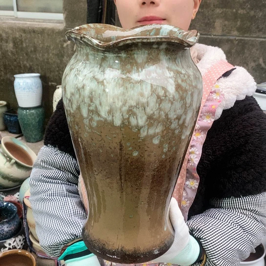 紫砂花盆瑕疵口17高30