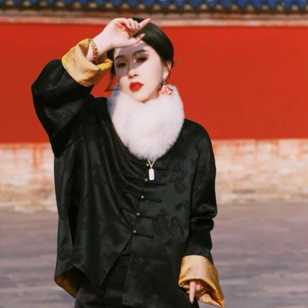 跃金！醋酸提花新中式外套！GZ5430