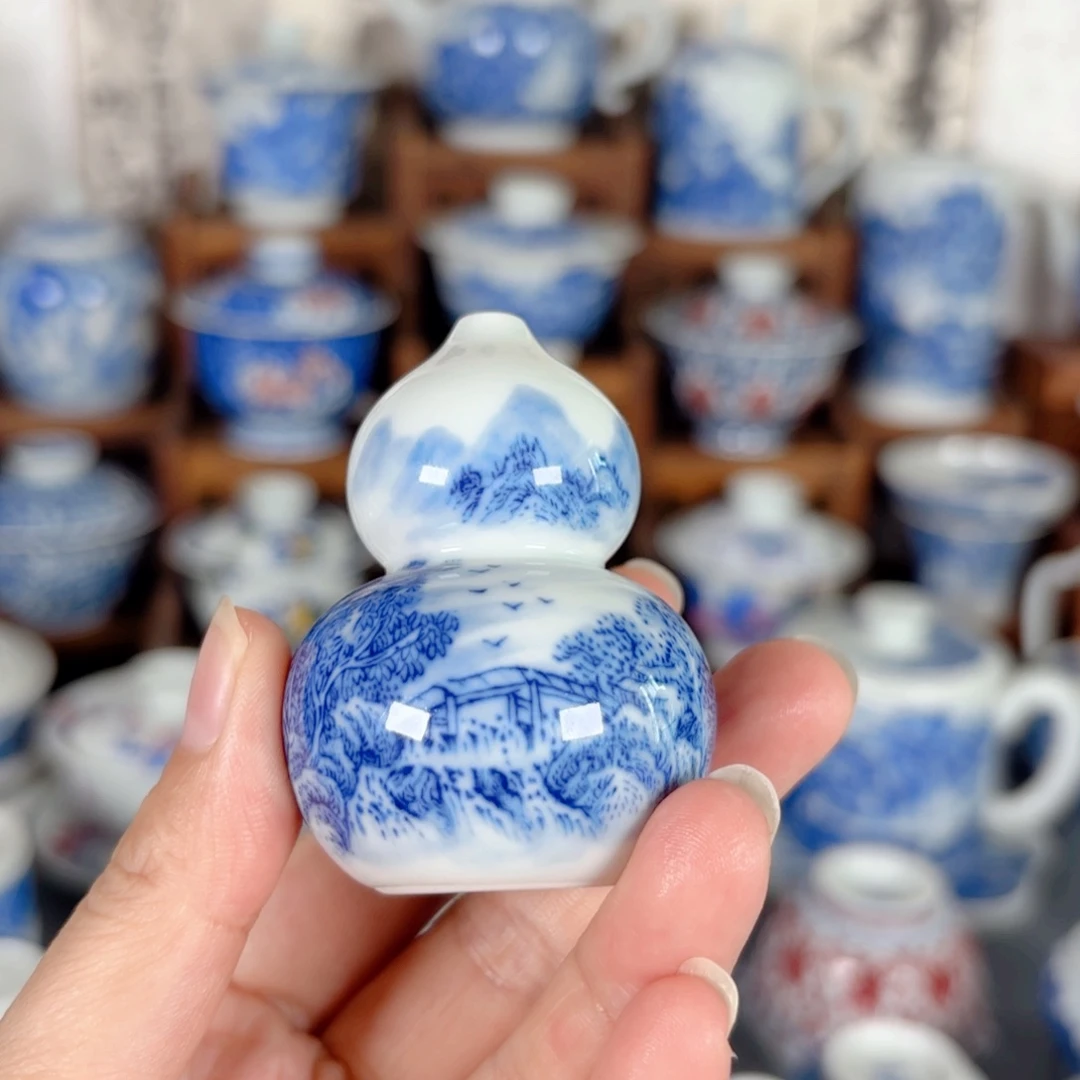 别***8青花瓷器手绘作品陶瓷香插