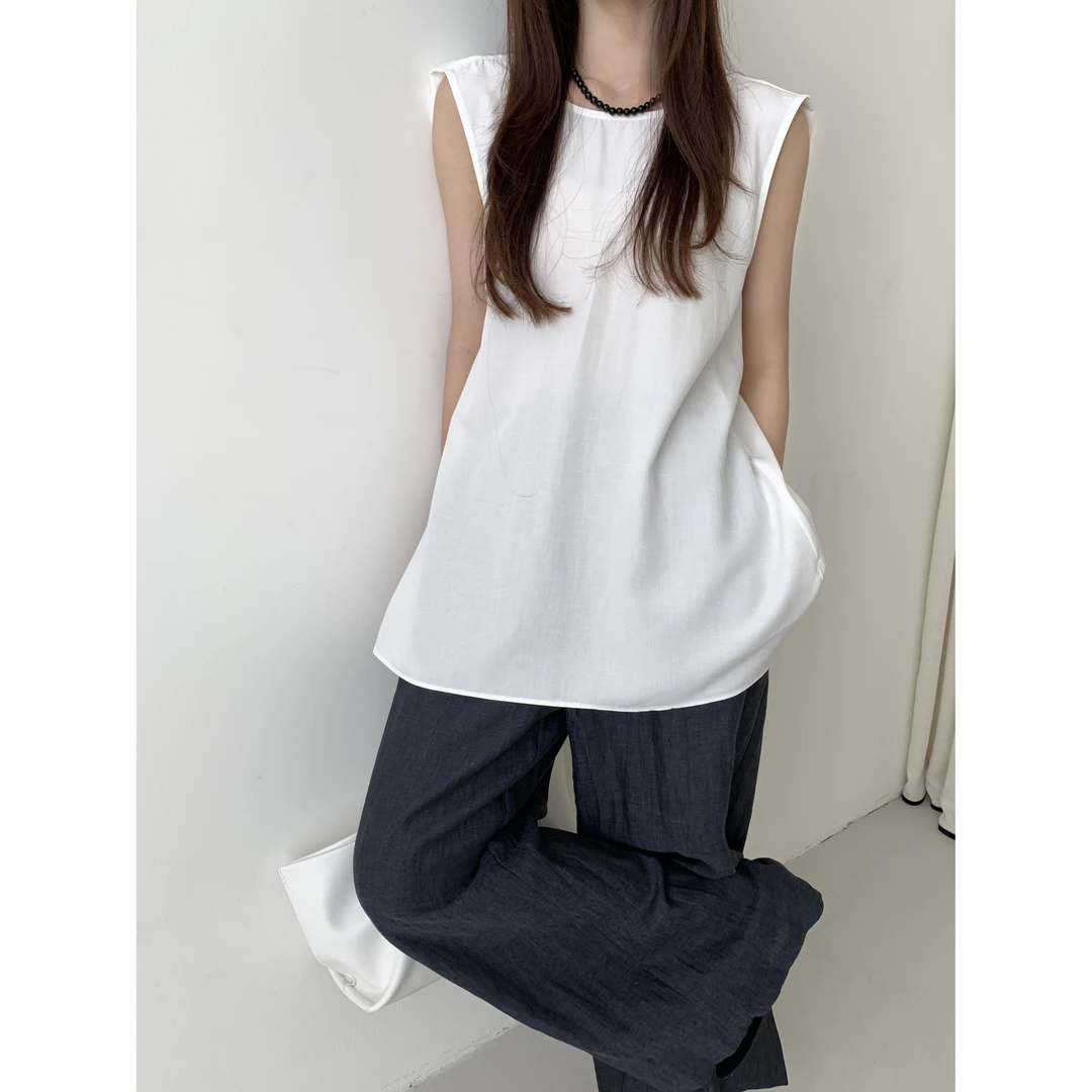 55809#THINK#极简风穿搭！露背设计款无袖上衣（福利）