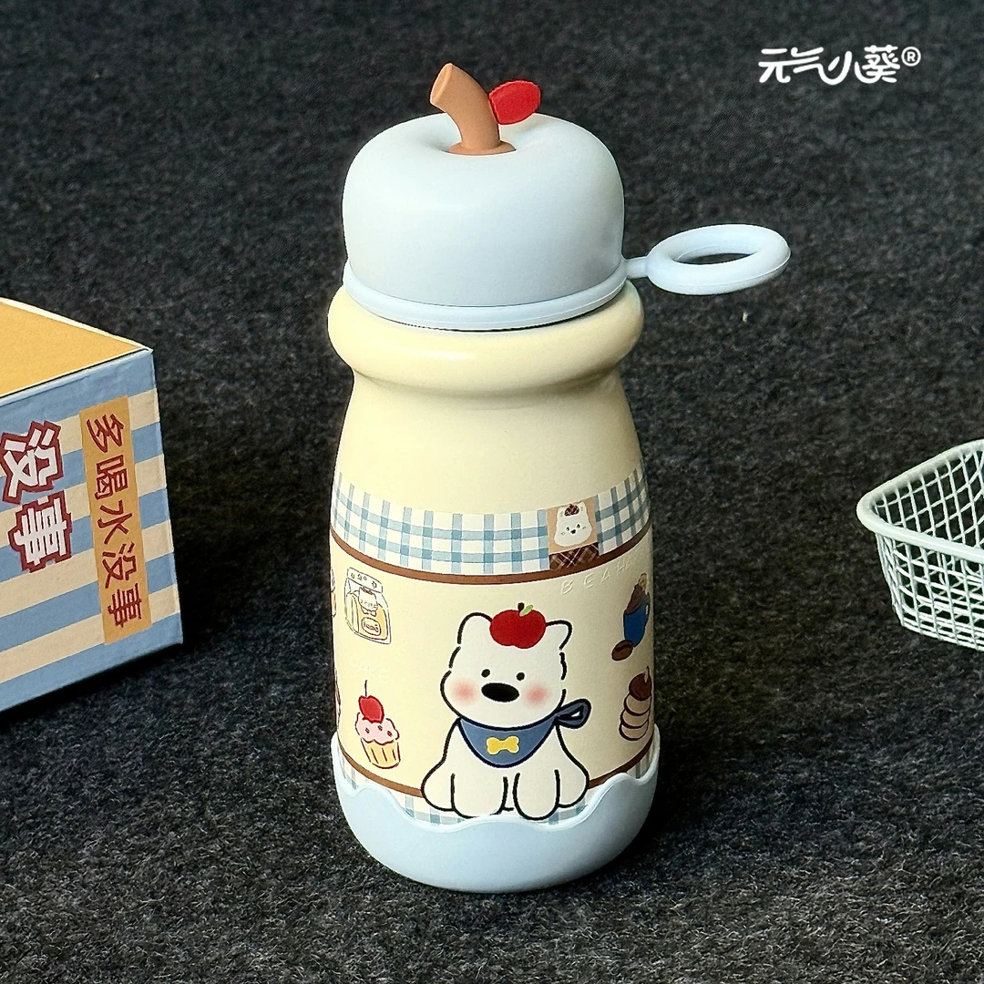 女生新款高颜值卡通水杯学生316不锈钢便携式简约可爱儿童保温杯