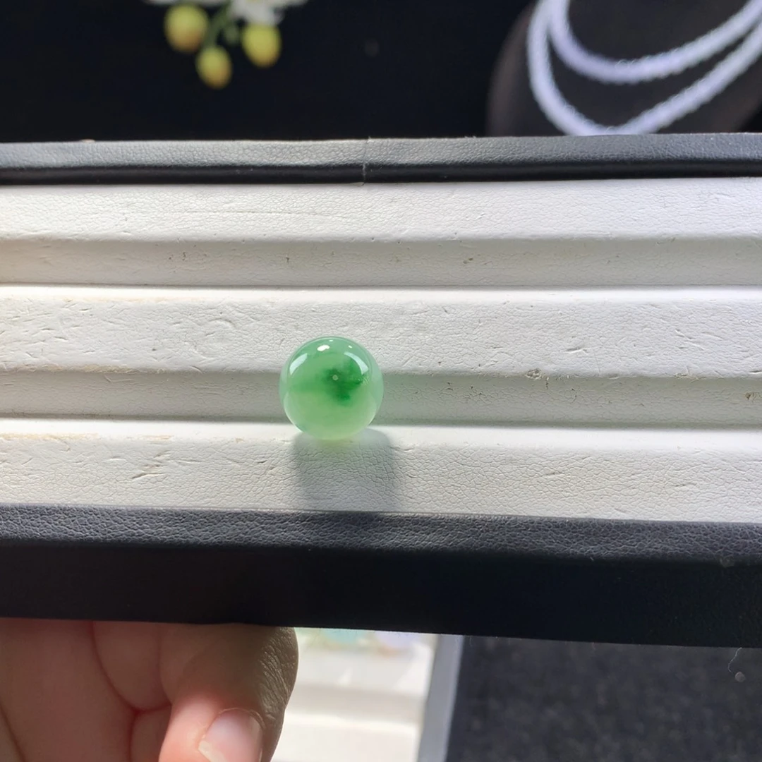 翡翠未镶嵌手串卡12绿飘花